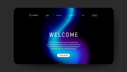 futuristic landing page background with gradient mesh, Website UI design