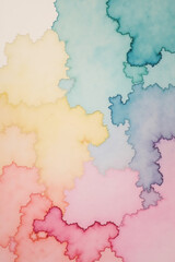 Obraz premium Colorful abstract watercolor painting forming pastel rainbow gradient