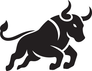  Powerful Black Bull Silhouette Stock Image  High-Resolution Vector