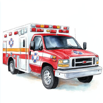 recommend clip art: Ambulance watercolor clipart illustration  (10)