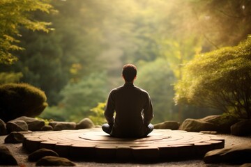A man meditation sitting adult yoga.