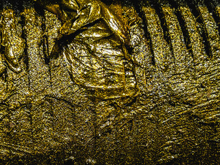 The abstract art design background of grease coated on steel machine,gold color,grunge surface