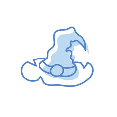 Witch hat hand draw doodle vector icon