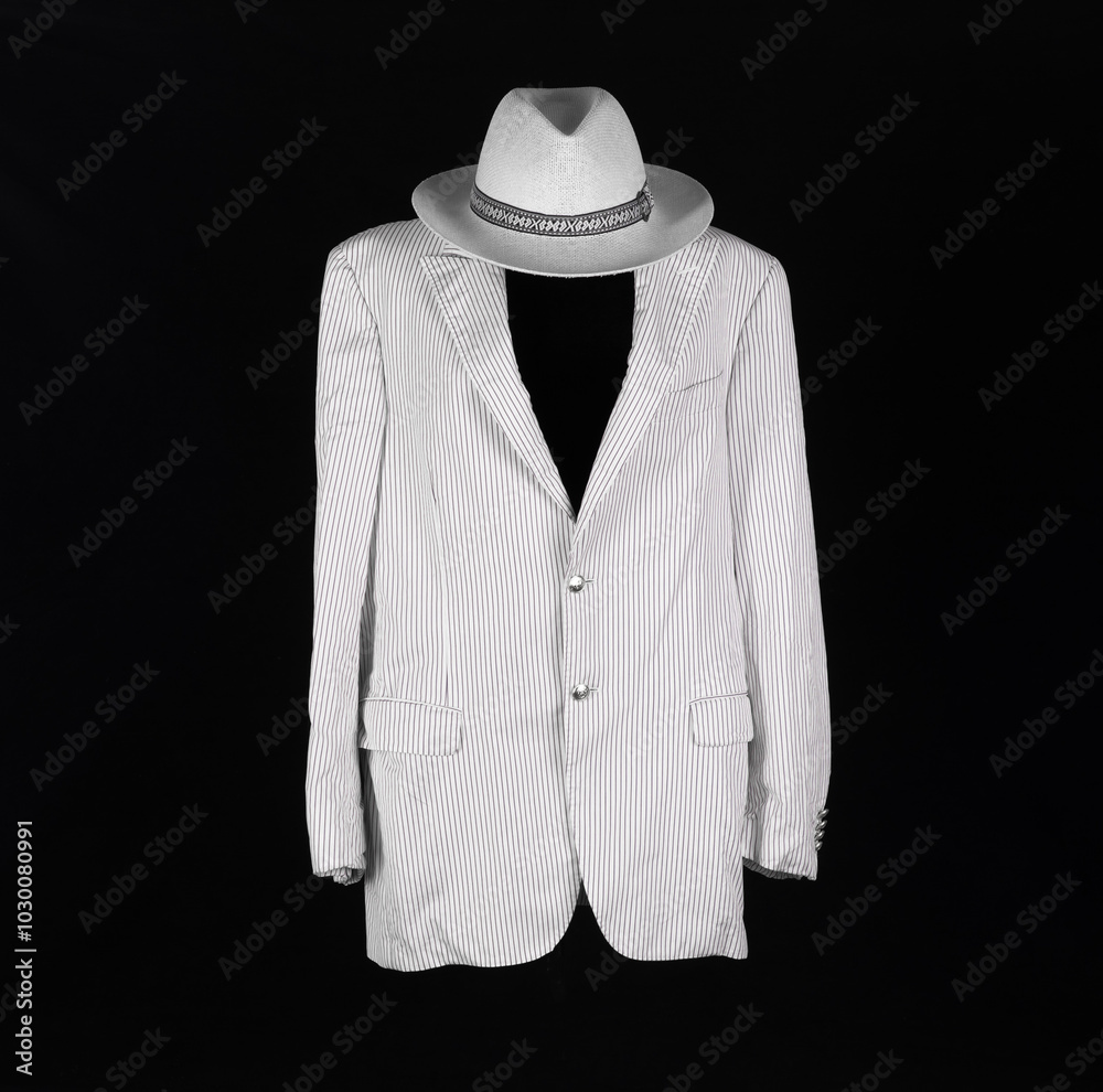 Wall mural white jacket with black stripe on mannequin