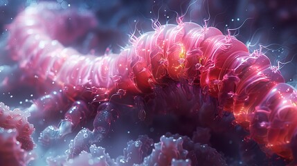 Obraz premium Abstract Glowing Organic Structure: A Digital Art Exploration