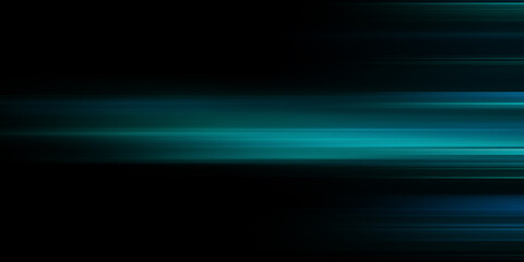 Modern blue and green abstract high-speed light motion effect on black background
