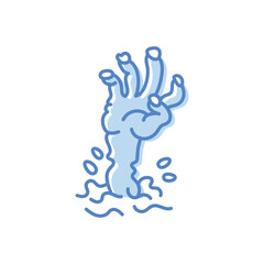 Zombie hand hand draw doodle vector icon