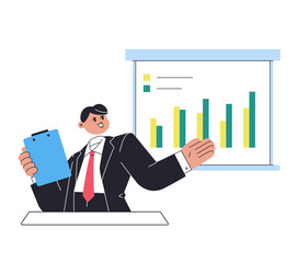 Man makes a presentation
