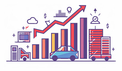 Fototapeta premium Logistics and Growth Illustration
