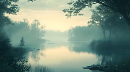Fototapeta premium 39. **A tranquil scene with a subtle gradient that beautifully frames the product is features.