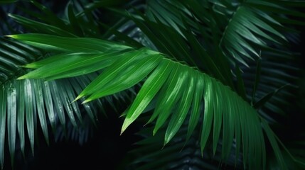 Lush Green Palm Leaf Texture