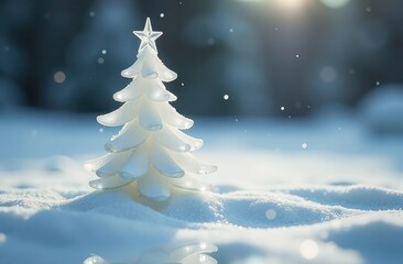 abstract Christmas tree made from frosted glass shards