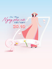 Happy Vietnamese Womens Day October 20th holiday