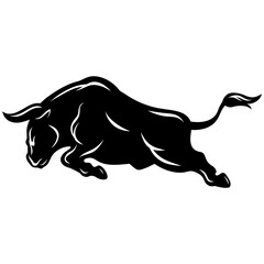 Bull Silhouette Charging Illustration Icon