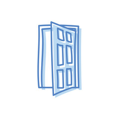 Lock door hand draw doodle vector icon