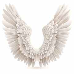 Fototapeta premium Wings icon, angel wings emblem, bird feathers silhouette, pigeon sign, spirituality symbol, elegance flight