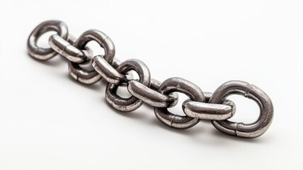 Metal chain made of interconnected oval links