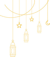 Obraz premium Hanging Islamic Lantern Corner