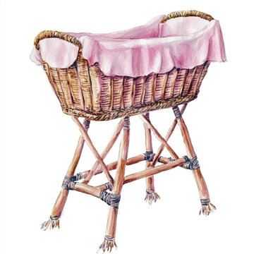 recommend clip art: Cradle watercolor clipart illustration  (11)