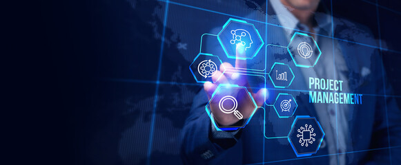 Project management concept. Business, Technology, Internet and network concept.