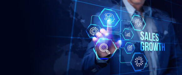Sales growth, increase sales or business growth concept.