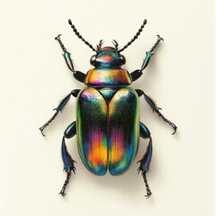 Fototapeta premium Shiny beetle invertebrate animal insect.