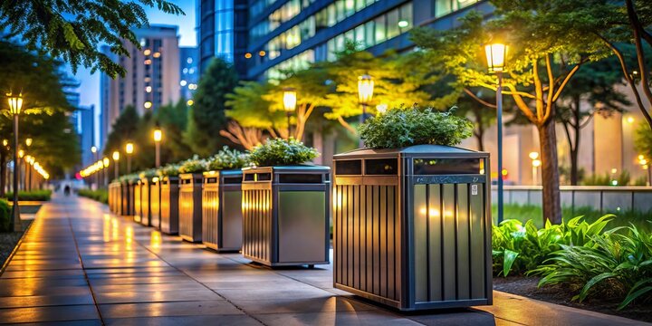Low Light Photography of MLL Container Waste Management, Efficient Waste Disposal Solutions, Eco-Friendly Practices, Sustainable Container Systems, Urban Waste Solutions