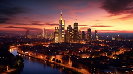 Frankfurt Skyline at Dusk