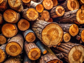 Macro Photography of Brown Wooden Logs Showcasing Natural Textures, Patterns, and Details for Nature Enthusiasts, Woodworking Projects, and Rustic Decor Inspiration