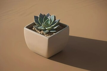 A compact succulent nestled in a square pot, highlighting its lush foliage and decorative appeal.