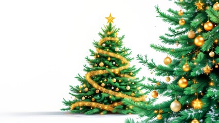 Fototapeta premium New Year's tree with garlands and toys