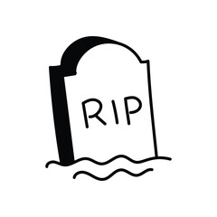 Grave hand draw doodle vector icon