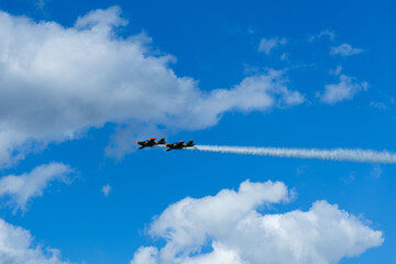 air show with retro planes