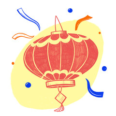 Red chinese new year decoration in the shape of a lantern