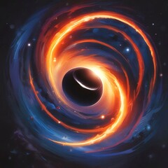 Obraz premium Illustration of outer space with planet behind