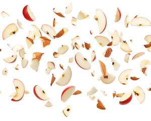Apple slice on transparent background 