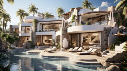 Luxury Villa with Infinity Pool and Tropical Landscape