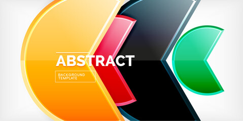 Fototapeta premium Trendy round shapes with triangular angle design element. Vector Illustration For Wallpaper, Banner, Background, Card, Book Illustration, landing page