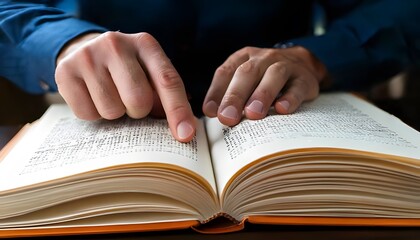 Person reading braille