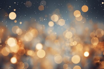 Fototapeta premium Cold night bokeh light christmas outdoors.