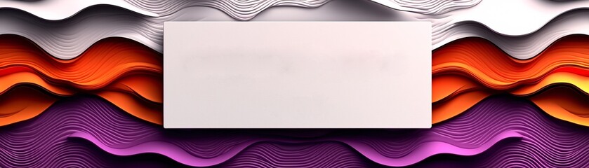 Obraz premium Abstract White Blank Canvas Over Wavy Orange and Purple Background