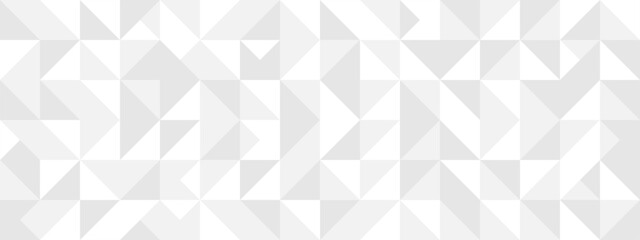 White seamless background of triangles in modern style, flat vector illustration. Cover of gray geometric shapes in retro texture for web design or postcard.