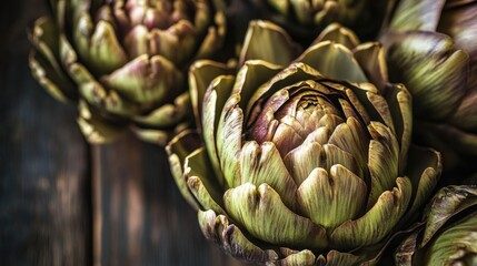 Obraz premium Vibrant Artichokes in Close-Up View