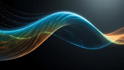 A mesmerizing holographic design featuring swirling particles on a black background. The vibrant colors and intricate details create depth and movement, making it a captivating masterpiece.