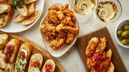 Delicious Venetian Cicchetti Snacks with Wine
