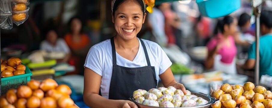 Filipino street vendor with balut, unique food culture, curious crowd, local flavors, exotic street food, Filipino cuisine