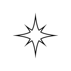 Sparkling star line icon. Glitter, twinkle sign symbol