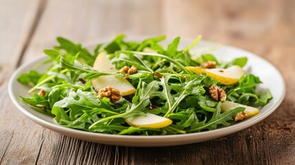 Fresh and Simple Arugula Salad with Nuts and Pears