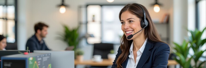 businesswoman talking on the phone in office