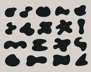 abstract irregular black shape icon set